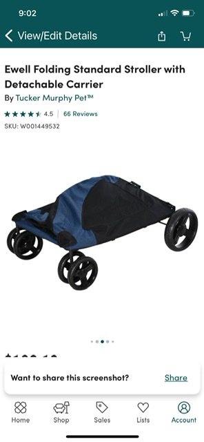 Folding stroller for pets