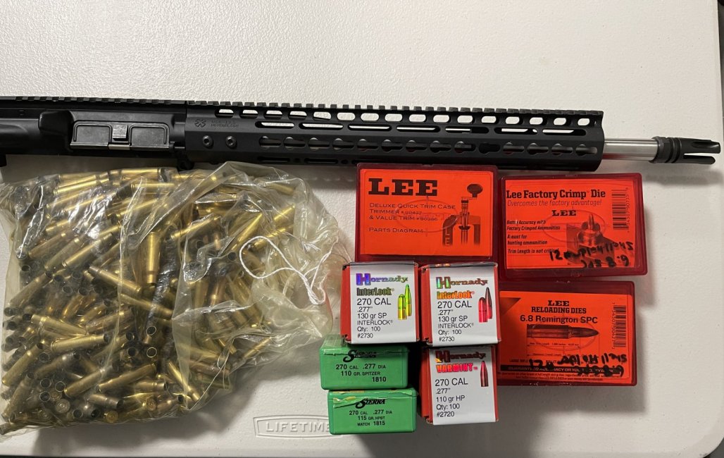 Sale Pending- 6.8 spc II upper and reloading components for sale.